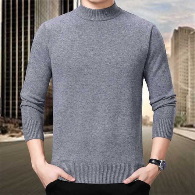 2019 new autumn and winter half turtleneck thickened sweater for middle ...