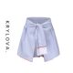 Spring new style striped one-piece lace-up skirt fitness sports dance cross skirt A-line slimming irregular hip coverage

