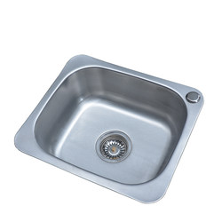 Stainless Steel Sink, Single Bowl, Simple Wall-Mounted Dishwashing Sink, Square Basin Set