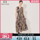 Aosi Du V-neck Sleeveless Dress for Women in Spring Fashion Design Medium-length Inner Trim Tie Dye Printed Skirt