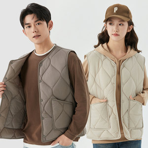 Autumn and winter down cotton vest men's short thin and light inner wear warm vest vest versatile student home loose vest