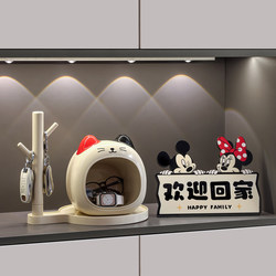 Cute Kitten Key Storage Entryway Ornament, Light Luxury High-End Entrance Door Shoe Cabinet, Tv Cabinet, Living Room Decoration