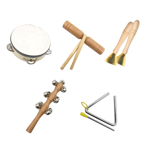 Orff percussion instruments children's kindergarten teaching aids, soundboard, ring, tambourine, triangle iron double ring music toys
