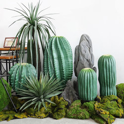 Nordic Artificial Cactus Landscaping Green Plant Potted Plant for Indoor and Outdoor Soft Decoration, Large Cactus for Tropical Desert Scene Arrangement