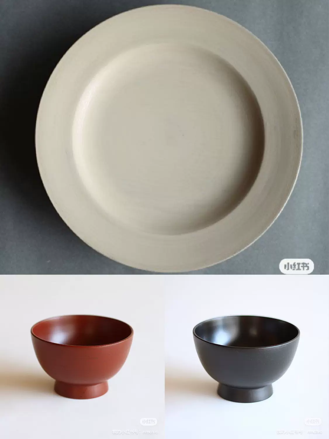 nmchic 日本漆器作家赤木明登白漆餐盘碗-Taobao