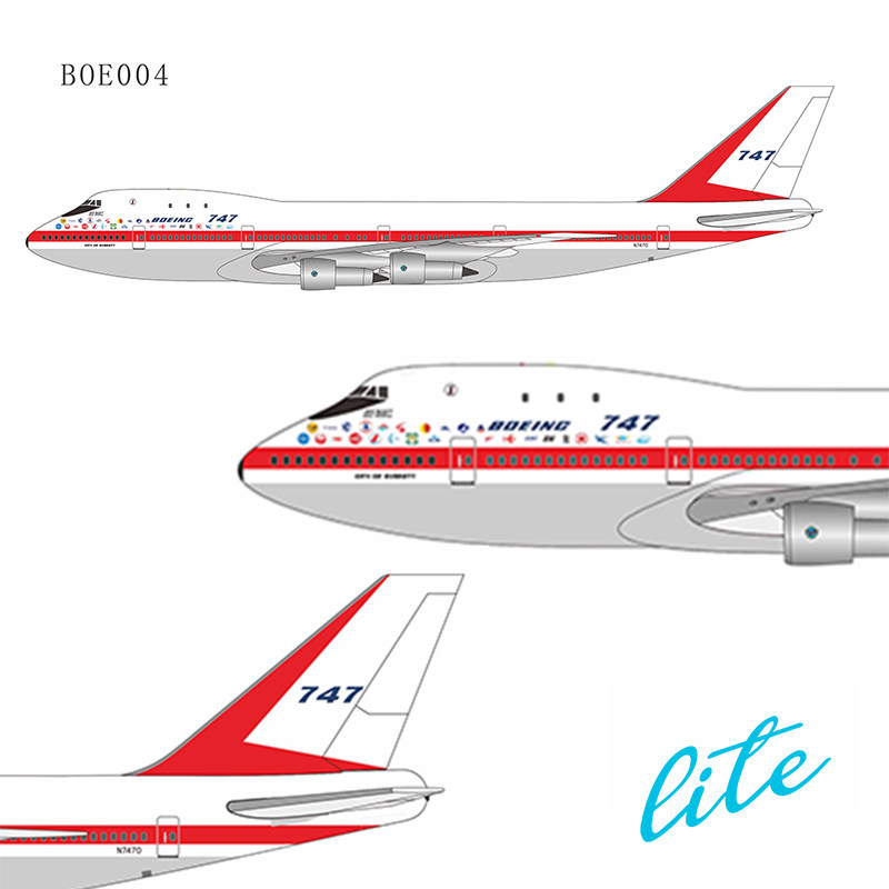 NGlite ボーイング747-100 試作機N7470 1/400 希少 NG Lite 1/400 Boeing original paint B747-100 N7470 BOE004 Finished
