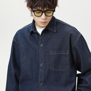 
WOODSOON Washed Denim Shirt Boys Long Sleeve Top 2025 Autumn and Winter New Loose Casual Shirt Jacket