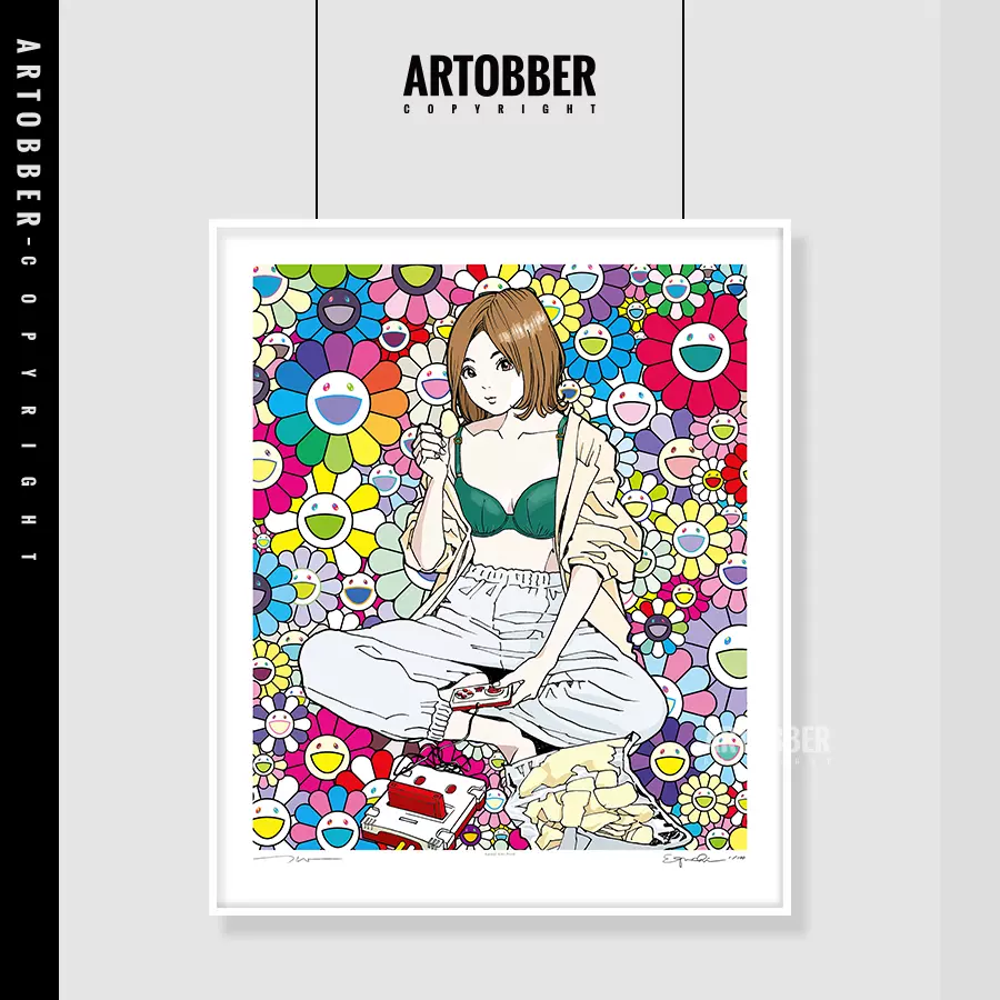 江口久志和村上隆合作潮流艺术版画客厅卧室挂画Takashi Murakami