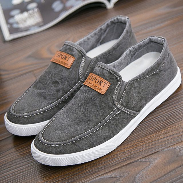 2024 spring and summer all-match trendy men's slip-on canvas breathable ...