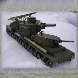 Extra long heavy tank paper model DIY homemade model