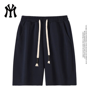 
MYJU official authentic trendy brand white three-quarter pants for men and women casual sports shorts drawstring mid-pants DKA3