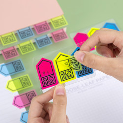 Sign Here, Signature Sticker, Instruction Sticker, Contract, Supervisor, Office, Customer, Arrow, Stamp, Reminder, Sticky Note