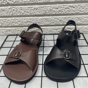 
Broken-size treatment cowhide sandals for women open toe summer new French versatile leather flat shoes for women versatile outside wear