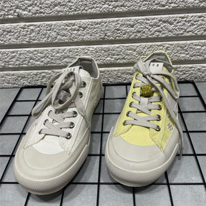 
Scratched-coded small dirty shoes for women's 2025 new hot diamond pearl flower canvas shoes versatile casual board shoes
