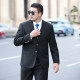 Large -size suit men's suits plus fat, increase fat people's large business fat guy suits, bridegroom wedding black formal

