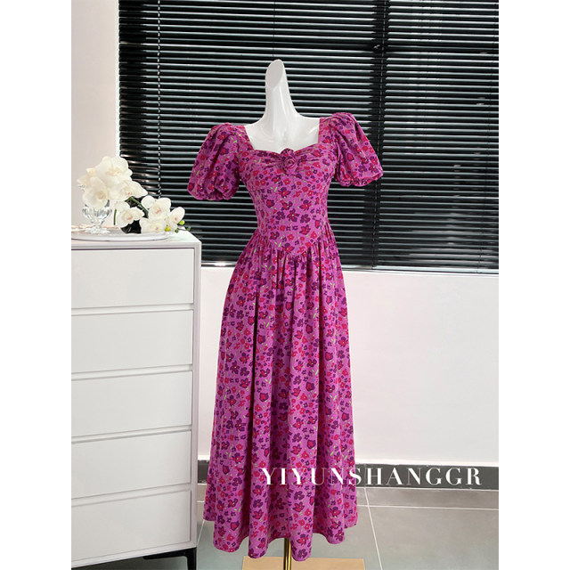 Women's French Retro Hollow Embroidered Waist Trimming Dresses main image 1