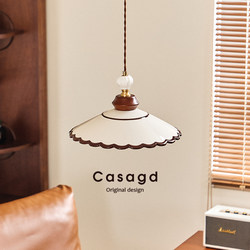 Internet-Famous Vintage Ceramic Restaurant Chandelier, Japanese-Style Simple Solid Wood Retro Light Luxury Bedroom Bedside Small Chandelier Casagd
