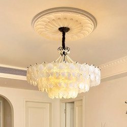 Cream Style Bedroom Chandelier French Retro Pearl Snowflake Ceiling Lamp Modern Simple Crystal Glass Lighting Casa
