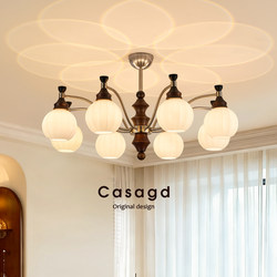 French Mid-Century Style Magic Bean Living Room Chandelier, Vintage Ash Wood Dining Room Lamp, South Asian Style Bedroom Hall Lighting Casa