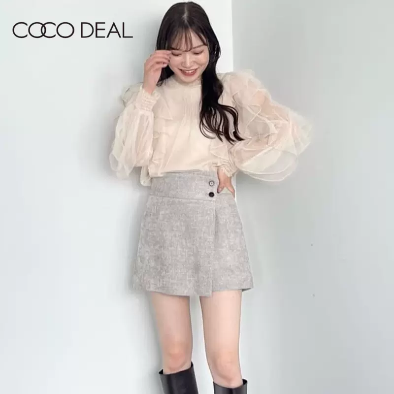 COCO DEAL 23冬季新款通勤高腰不对称阔腿西装短裤裙裤女73616313-Taobao