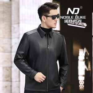 
8212 Men's first-layer calfskin business casual lapel single spring and autumn genuine leather short leather jacket