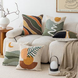 ins Nordic Style Geometric Color Throw Pillow Sofa Living Room Light Luxury High-End Simple Bedroom Headboard Cushion Pillowcase