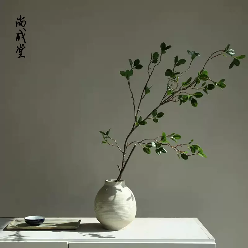 原创手工日式陶瓷花瓶侘寂现代简约禅意轻奢客厅花器艺术怀旧粗陶-Taobao