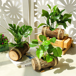 Creative Wooden Pot with Artificial Flowers, Small Ornaments, Simulated Green Plants, Bonsai, Supermarket Display Flowers, Artificial Flower Landscaping Decoration Ornaments