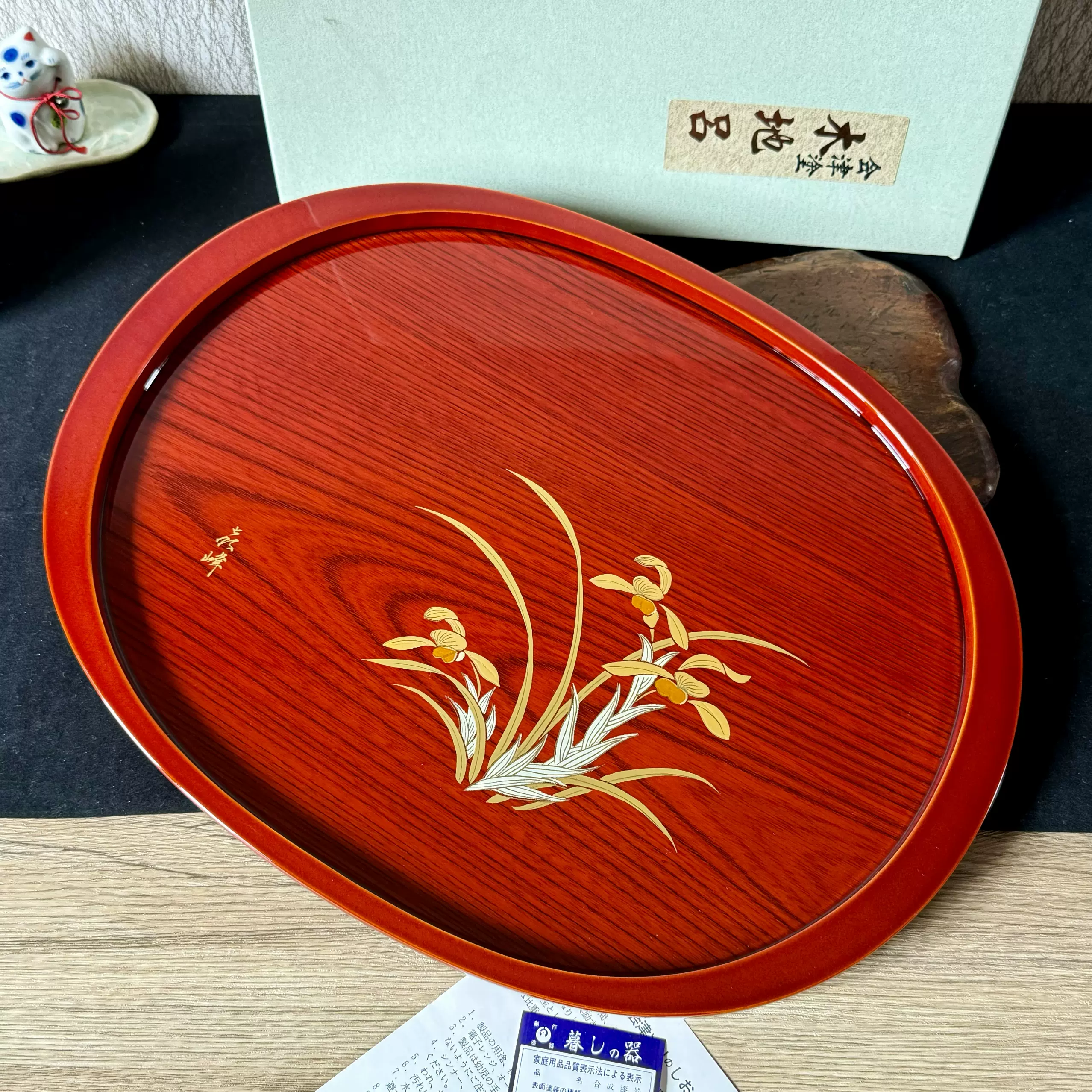 若狭塗　高級漆器　螺鈿細工　貝細工　丸盆　伝統工芸　御盆　お盆　御盆 若狭塗 高級漆器 螺鈿細工 貝細工 丸盆 伝統工芸 御盆 お盆 御盆