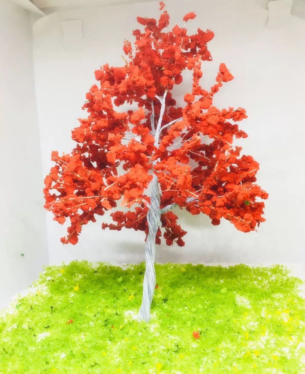 建筑模型材料 模型铁丝红色枫树 大颗粒模型树粉 10