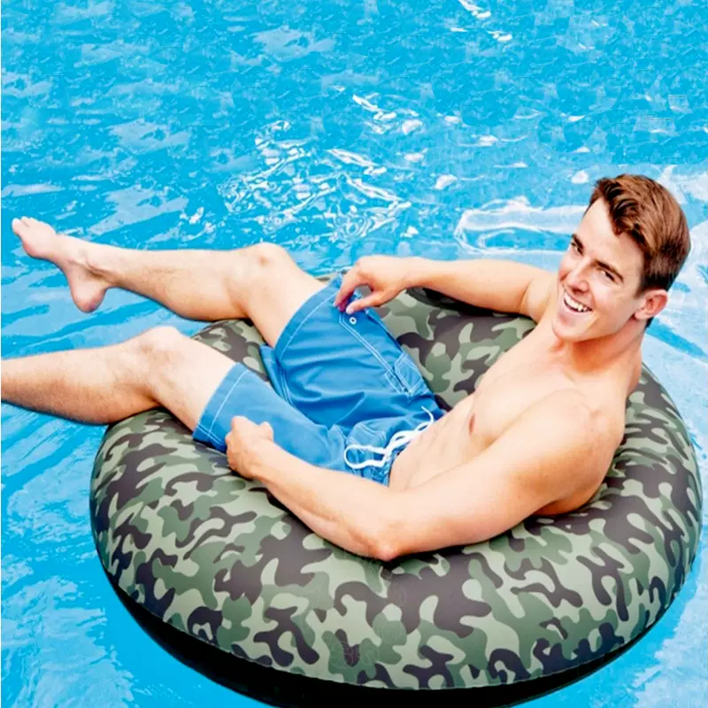 包邮原装正品intex563带把手三个花色水泡加厚游泳圈泡