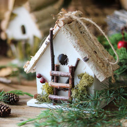 Forest Wooden Small House, Wooden Cabin, Christmas Cute Decorations, Garden Courtyard Balcony Creative Handmade Crafts