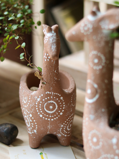 キリンセメントプランター - ハラスケ多肉植物プランター