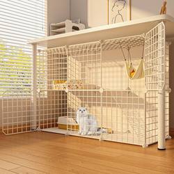 Cat Cage for Home Use, Indoor, Extra Large Free Space, Integrated Cat Litter Box and Cat Bed, Extra-Large Cage, Freely Combinable
