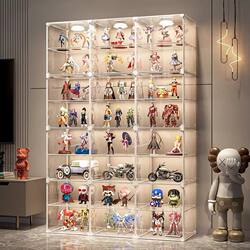 Transparent Display Cabinet for Children's Toys, Building Blocks, Household Model Storage Rack, Dust-Proof Large-Capacity Drawer-Type Storage Box