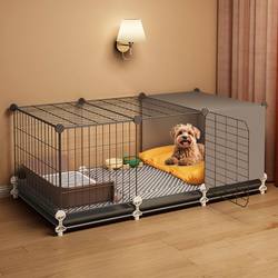 Dog Cage for Small Dogs with Separate Toilet, Suitable for Home Use, Indoor, One Bedroom, One Living Room, One Bathroom, Pet Puppy Kennel, Fence House