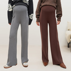 BELLYWEAR孕妇装孕妇裤2025秋冬季新款毛织宽松显瘦可调节直筒裤