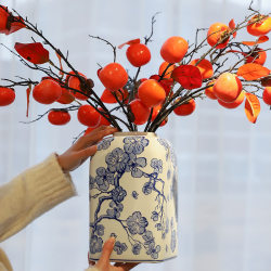 Ceramic vase blue and white porcelain high-end new Chinese style living room soft furnishings hydroponic vase desktop storage