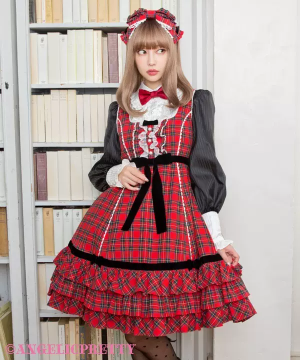 9/23上新Angelic Pretty 复古格子上衣贝雷帽等定金-Taobao