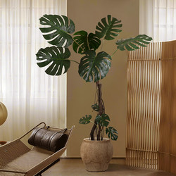 Simulated Green Plants Indoor Monstera Living Room Office High-End Artificial Plants Fake Tree Floor-Standing Potted Decorative Ornaments