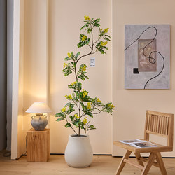 Artificial Green Plant Golden Tree, Bionic Plant for Indoor Living Room, Fake Tree, Large Floor-Standing Potted Plant, High-End Soft Decoration