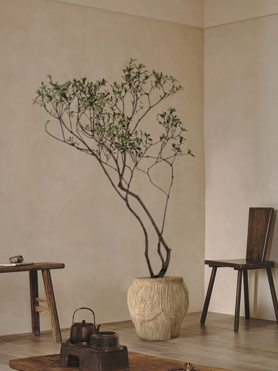 金属製 樹木デザイン 装飾品　花鉢　骨董 180cm 人工観葉植物 - 室内植木鉢、黄色のニセアカシアの花