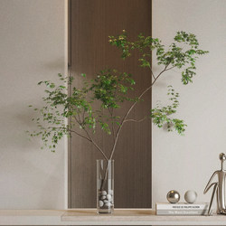 Artificial Flowers, Fake Flowers, Indoor Living Room Tabletop Artificial Green Plants, Maple Branches, Potted Plants, Decorative Ornaments