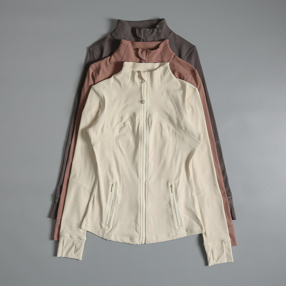 
Lulu same yoga jacket for women in spring and autumn outdoor fitness stand collar cardigan jacket quick-drying running sports top