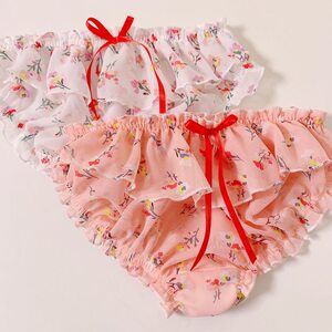 Player men wearing men and women couple chiffon lolita sexy wood ear college students pseudo -mother briefs lady panties