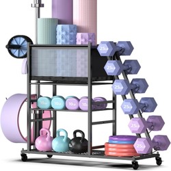 Gym Personal Trainer Equipment Large-Capacity Storage Rack Movable Yoga Equipment Storage Rack Barbell Dumbbell Storage Rack