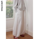 UNR2025 spring and summer new white/black elastic waist comfortable and adjustable casual trousers