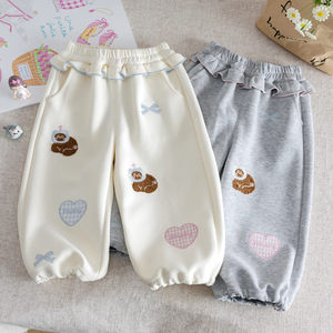
Girls' pants Spring and Autumn 2025 new children's fashionable casual pants baby girls loose wide-leg trousers trendy