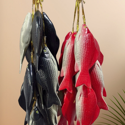 Simulated Crucian Carp Model Plastic Freshwater Fake Fish Skewered Vegetable and Fruit Food Toy Farmhouse Decoration Hanging Ornament Prop
