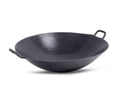 Traditional Old-Style Double-Ear Wok for Commercial Use in Restaurants, Round Bottom, Pointed Bottom, Cast Iron Pot for Chicken, Small Dry Pot
